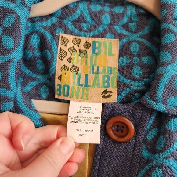 Vintage Billabong Blue Turquoise Jacket Size Small - Picture 8 of 12